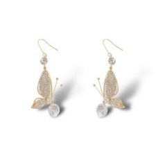 CZ Butterfly Dangle Drop Earrings for Women
