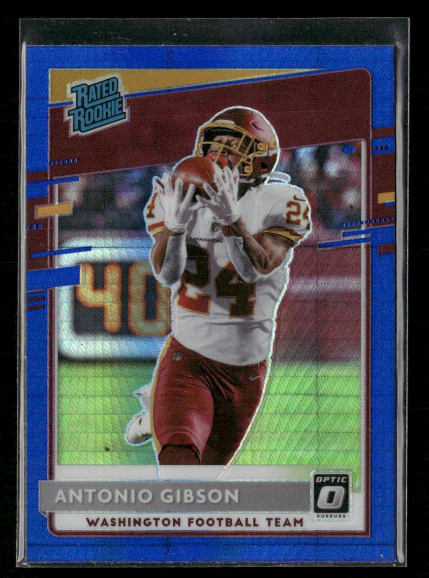2020 Donruss Optic #185 Antonio Gibson Blue Hyper RC