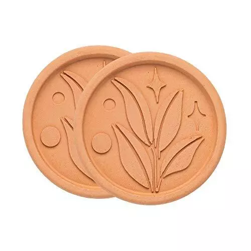 Goodful Brown Sugar Saver and Softener Disc with Elegant Leaf Design, Multiple Uses for Food Storage Containers, Reusable and Food Safe, Terracotta, 2