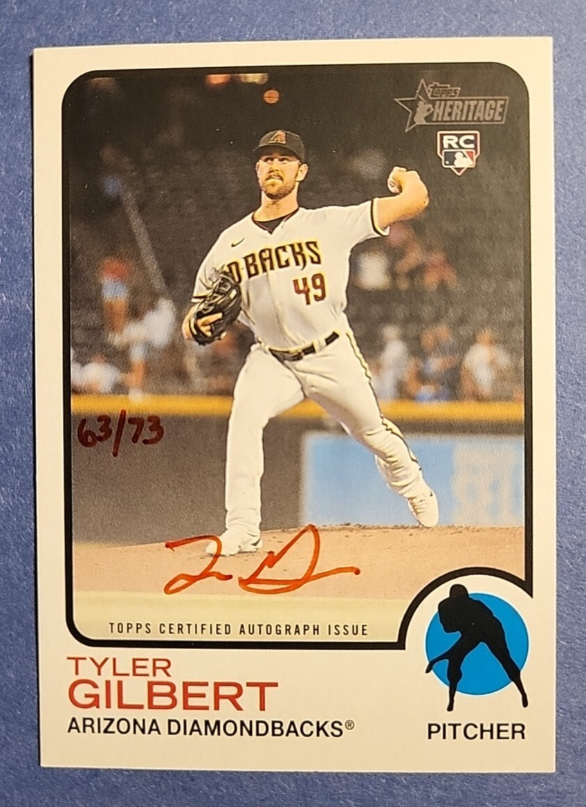 2022 Topps Heritage Real One Red Ink Auto - Tyler Gilbert RC Autograph 63/73