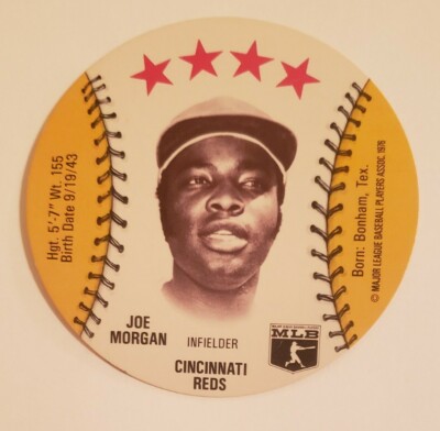 Joe Morgan Reds 1976 MSA Disc Isaly's Sweet William Family Restaurants Disc #40
