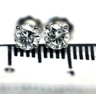 GIA certified 10k white gold .62ct I1 H-I round diamond 4 prong stud earrings — photo 5