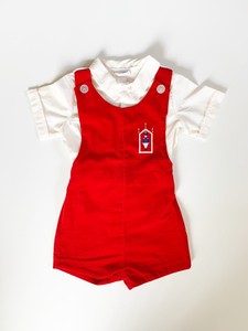 red two piece romper