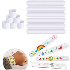 36 Pcs White Slap Bracelets for Birthday Party Favors DIY Crafts Painting