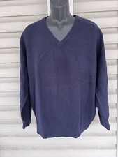 L.L. Bean Navy Blue VTG Shetland Knit Wool Pullover Sweater Shirt Mens Sz L