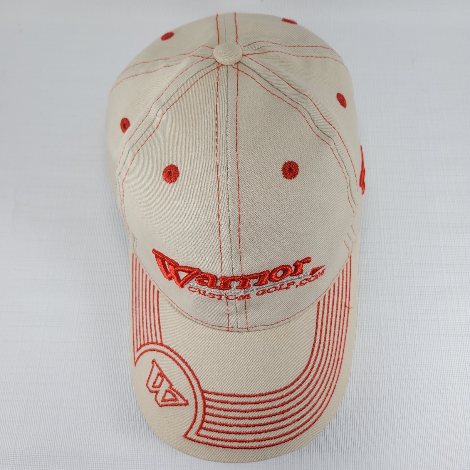 Warrior Custom Golf Adjustable Hat Cap Beige w/ R… - image 6