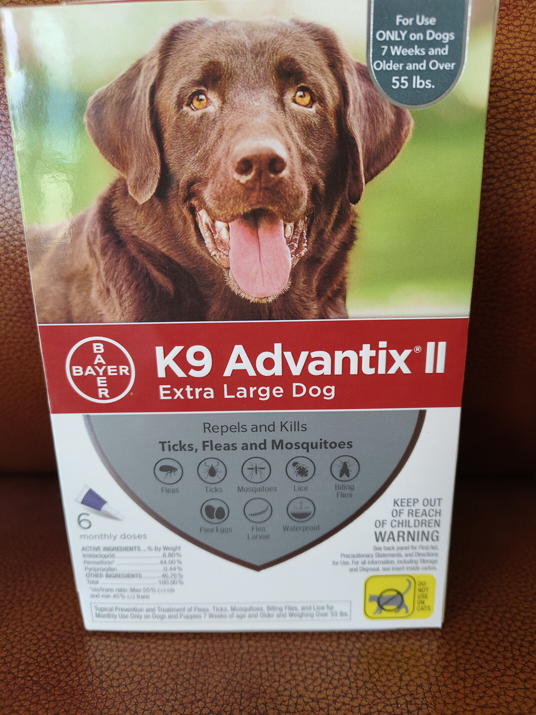 K9 Advantix II Flea and Tick Treatment For Dogs Over 55 lbs ,6 Doses