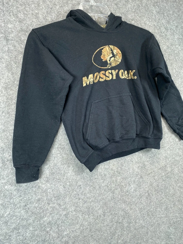 Mossy Oak Hoodie Youth Small Black Logo Sweatshirt Active Graphic Boys - Image 4 of 4