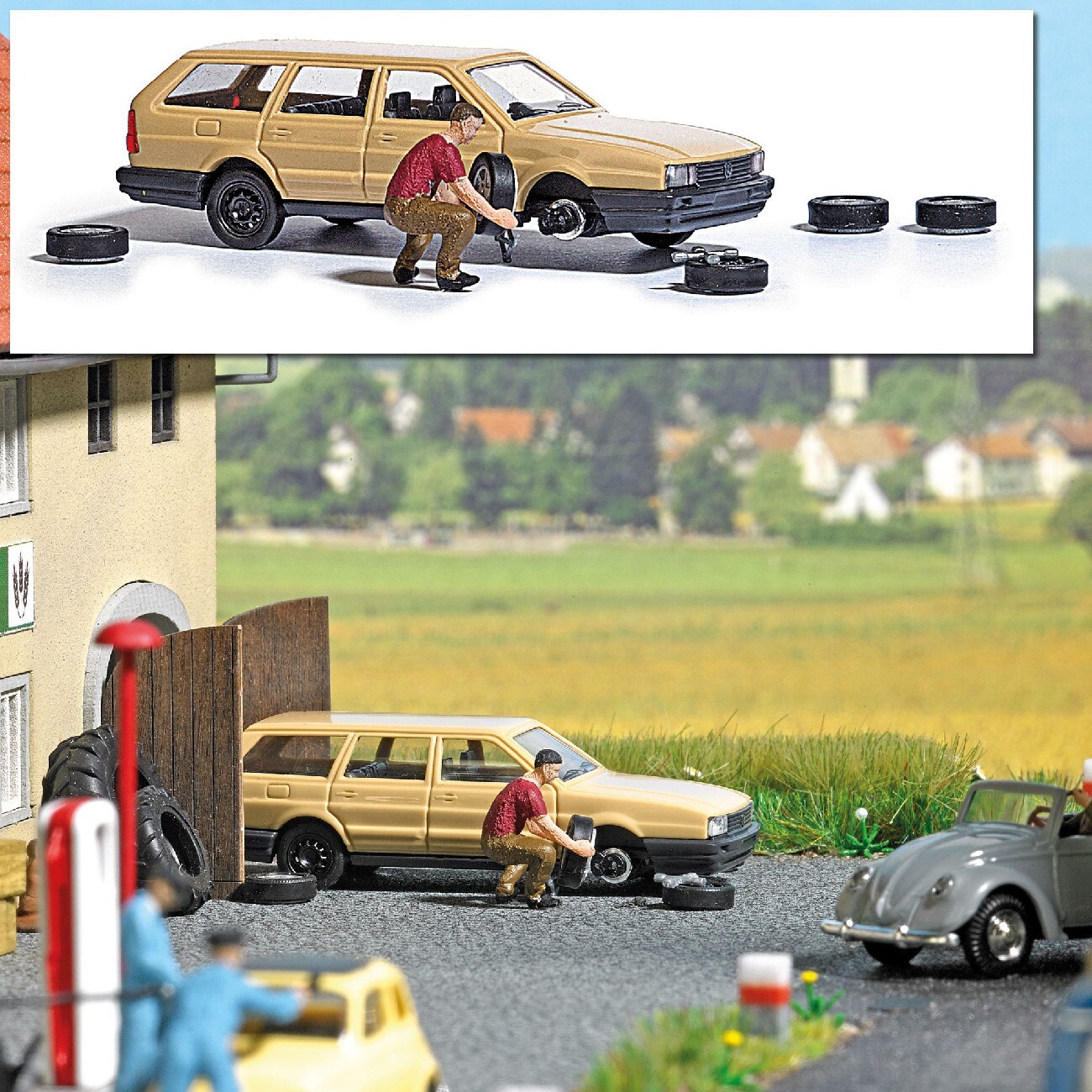 Busch 7822 H0 Action Set: Radwechsel NEU OVP<