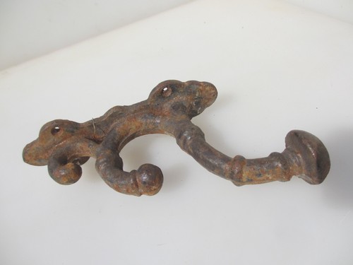 Large Vintage Iron Coat Hook Hat Hanger Old French Antique 9"H - £20each - Picture 7 of 13