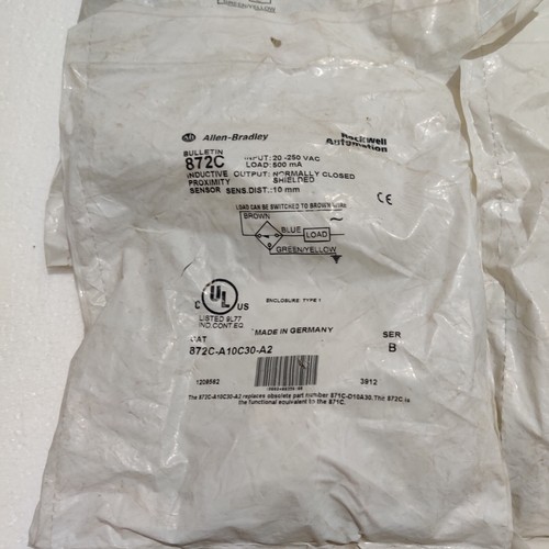 ALLEN-BRADLEY BULLETIN CAT 872C-A10C30-A2 PROXIMITY SENSOR LOT 4 - Picture 3 of 6