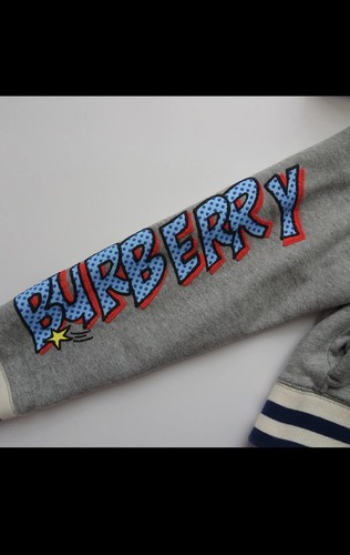 BURBERRY Boy's Hoodie Zip Jacket Comic Book Patch Detail Authentic Size 12Y - Picture 2 of 7