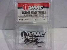 VMC Round Bend Treble 1x Strong hooks Short Shank 7 per choose your size!  NIP