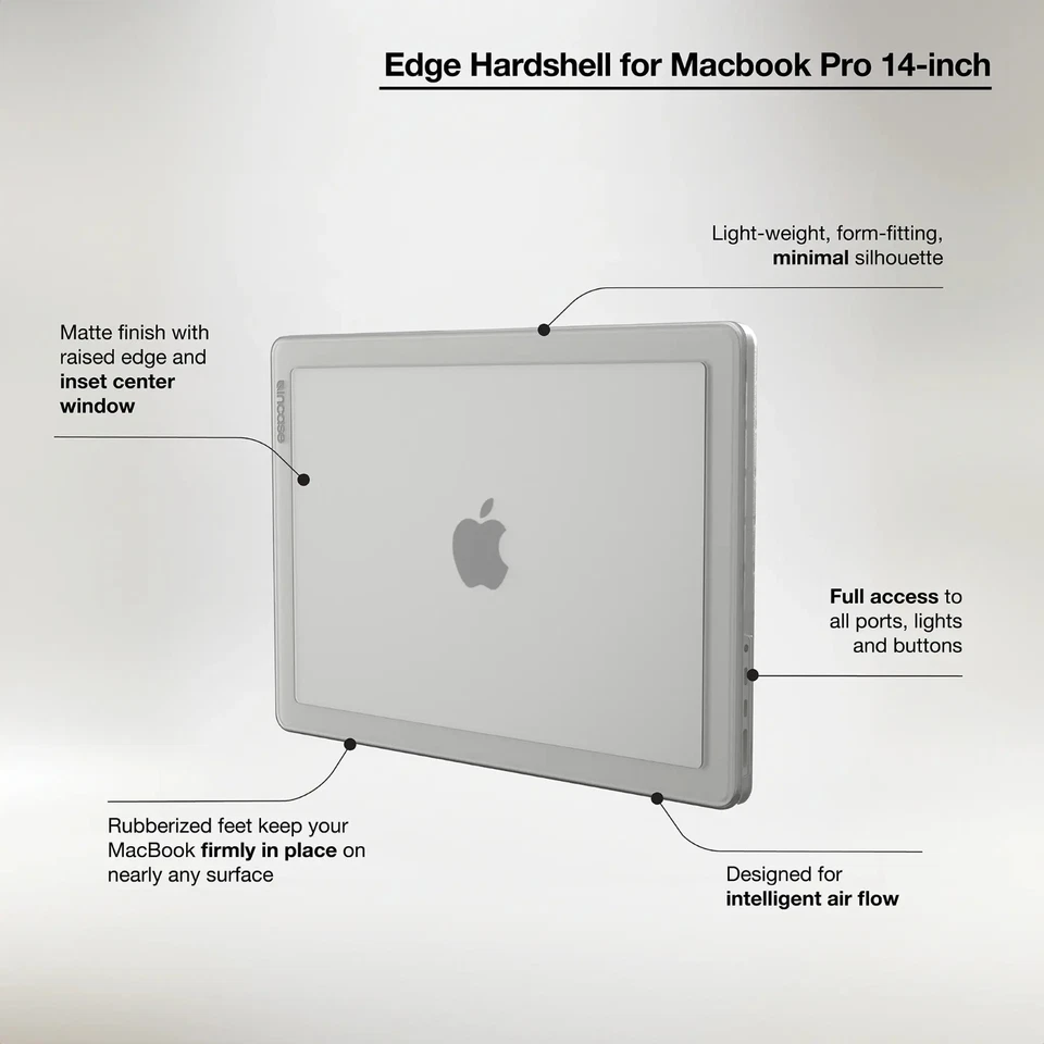 Funda rígida Incase Edge para MacBook Pro de 14” 2021-2024 transparente NUEVA M2 M3 M4 Foto 2 de 4