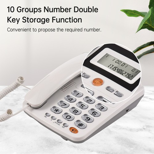 Desktop Corded Landline Phone Big Button with Flash/ Redial/ Hands Free Q9Q1 - Picture 6 of 12