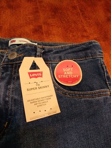 Levis Black 710 14 Reg Girls Jeans Super Skinny New Levi Strauss - Picture 4 of 8