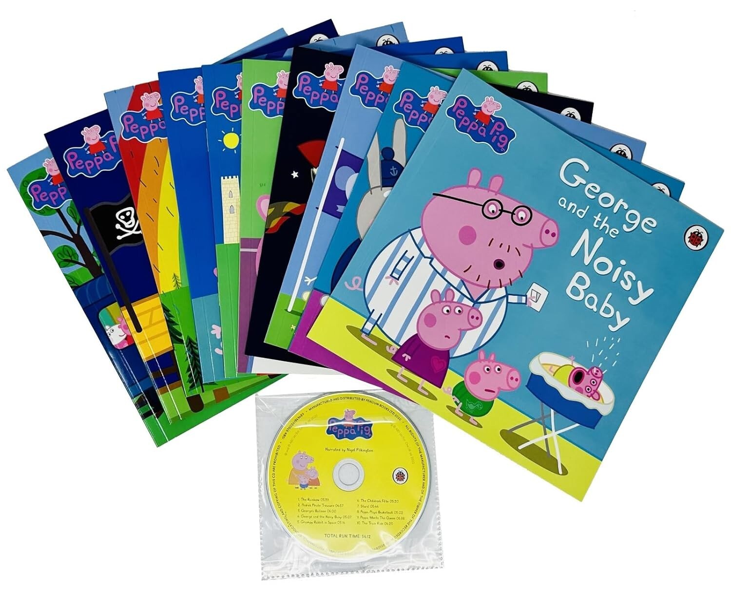 Peppa Pig Yellow Bag 10 Books Collection Set including CD Train Ride, Pedro’s Pi