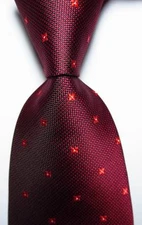 New Classic Checks Red JACQUARD WOVEN 100% Silk Men's Tie Necktie