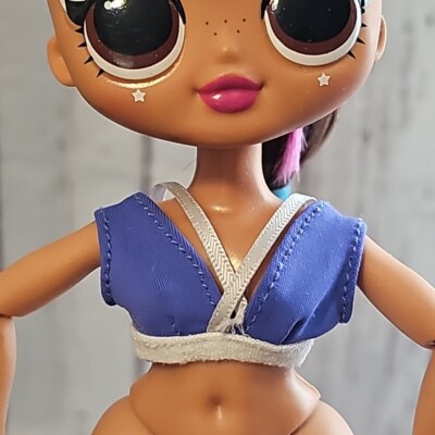 LOL OMG Dolls Cheer Diva Blue with White Straps Crop Top