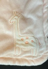 Carters Baby Blanket Pink Giraffe White Fleece Sherpa Girl