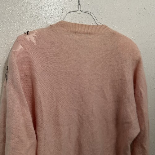 Vintage Carducci Pink Angora Wool Knit Sweater Womens Sz L Beaded Sequin 80s - Picture 12 of 15
