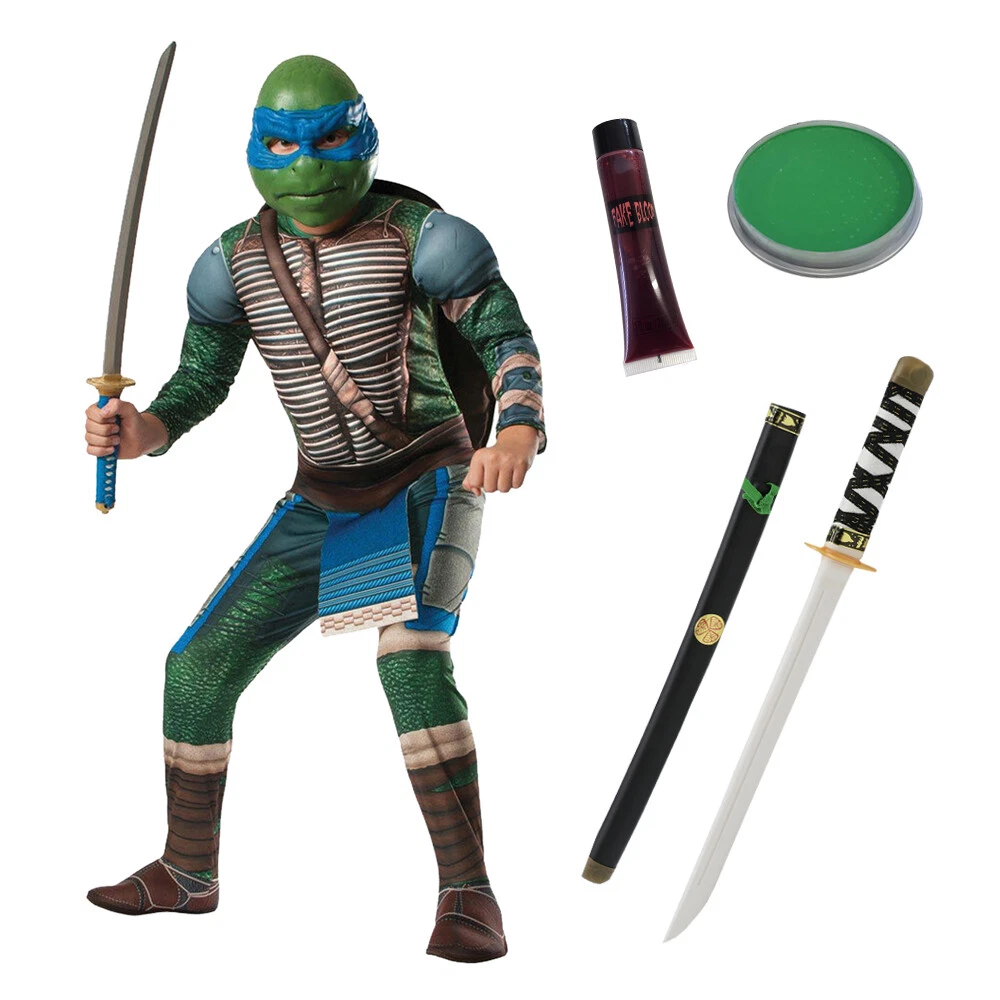 TEENAGE MUTANT NINJA TURTLES OFFICIAL LEONARDO COSTUME SWORD CHILDS FANCY  DRESS