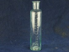 43734 Old Vintage Antique Glass Bottle Medicine Cure Chemist London Atkinson Lid