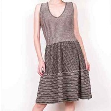 Knitted & Knotted Anthropologie Knit Dress Sz Small Sleeveless, V-Neck, Gray EUC