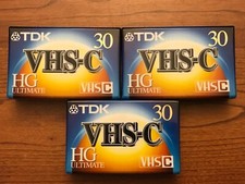 3 New TDK VHS-C TC-30HG Ultimate Camcorder Blank Video Cassette Tapes Sealed