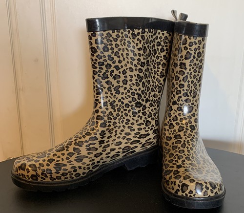 leopard print water boots