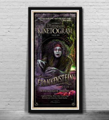 Edison's Frankenstein 1910 Art Print Poster – Vintage Horror by