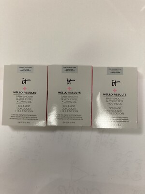 3PC It +Hello Results Baby-Smooth Glycolic Peel + Caring Oil 0.14 Oz. 4ML