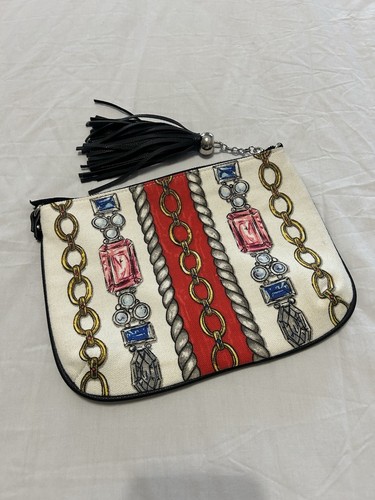 Brighton Damen Glitzer & Go Beutel Tasche weiß Love Jewel Print Tasseled - Bild 5 von 9