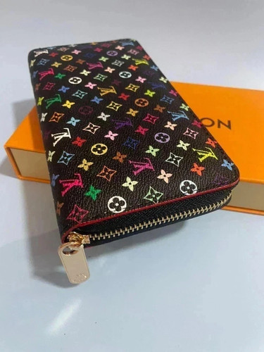 LOUIS VUITTON Monogram Multicolor Takashi Murakami Zippy Long Wallet- Black