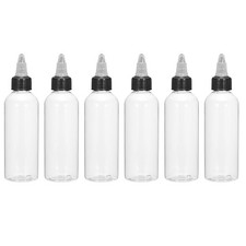 6Pcs 3.5oz/100ml Squeeze Bottles Clear Dispensing Bottles with Cap
