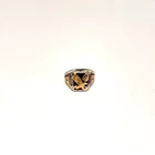 STERLING RING gold 10k eagle 14k leaves onyx women size 5 3/4 vintage 4g DAMAGE