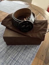 Gucci Authentic Belt Black Double G Black Patent Leather Belt Sz 95 Black Buckle