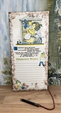 Vintage Mabel Lucie Attwell Household Wants Memo Board Original Pencil 1940's