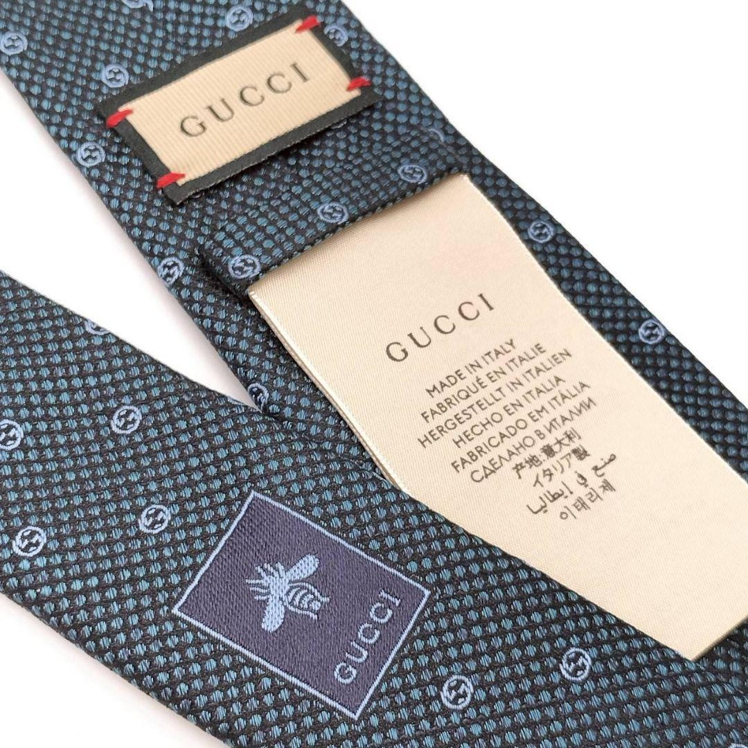 Level Gucci Narrow Tie    Interlocking Jacquard B… - image 12