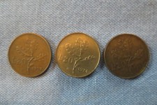 ITALIEN:  3  x  20 Lire- Münzen,  1957, 1958, 1974,