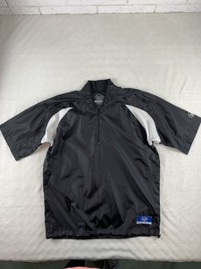 Louisville Slugger Youth L Black Batting Jacket Windbreaker 1/4 Zip Short Sleeve