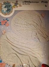 Copy Peter Pan 149 Baby Knit & Crochet Pattern For Two Beautiful Shawls ~
