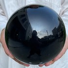 4.71LB Natural Black Obsidian Ball Quartz Crystal Sphere Gemstone Healing — photo 3