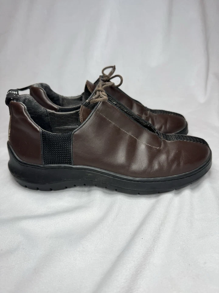 Винтажный Giraudon Sport Нью-Йорк туфли коричневый кожаный ретро платформе кроссовки 40 - Изображение 3 из 4