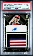 2022 LEAF METAL PERFECT GAME ALL-AMERICAN PATCH AIDAN KEENAN AUTO #/10 PSA 9 RC