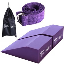 3 in 1 Yoga Foam Wedge Blocks, Calf Raise, Stretch Band Set, Fitness Gear