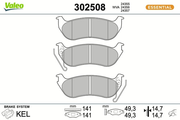 Bremsbelagsatz Scheibenbremse Hinterachse FüR Jeep Wrangler II TJ Cherokee KJ-image