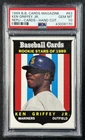 KEN GRIFFEY JR. PSA 10 1989 BASEBALL CARD MAGAZINE #63 ROOKIE STARS HAND CUT 170