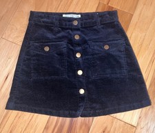 ZARA GIRLS BLACK VELVET SKIRT SIZE 6 EXCELLENT COND LD1