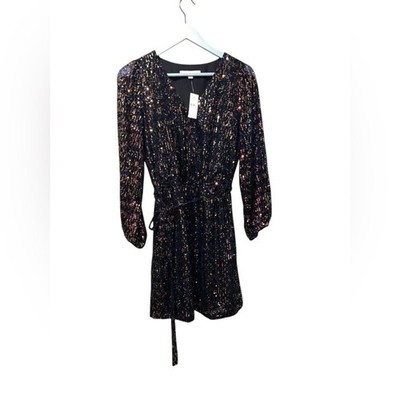 loft sequin wrap dress NEW Loft Sequin Wrap Long Sleeve Dress Size 4